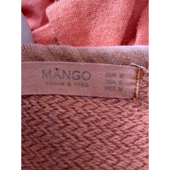 Mango size small crewneck distressed revolve pullover sweatshirt burnt orange - Picture 3 of 6